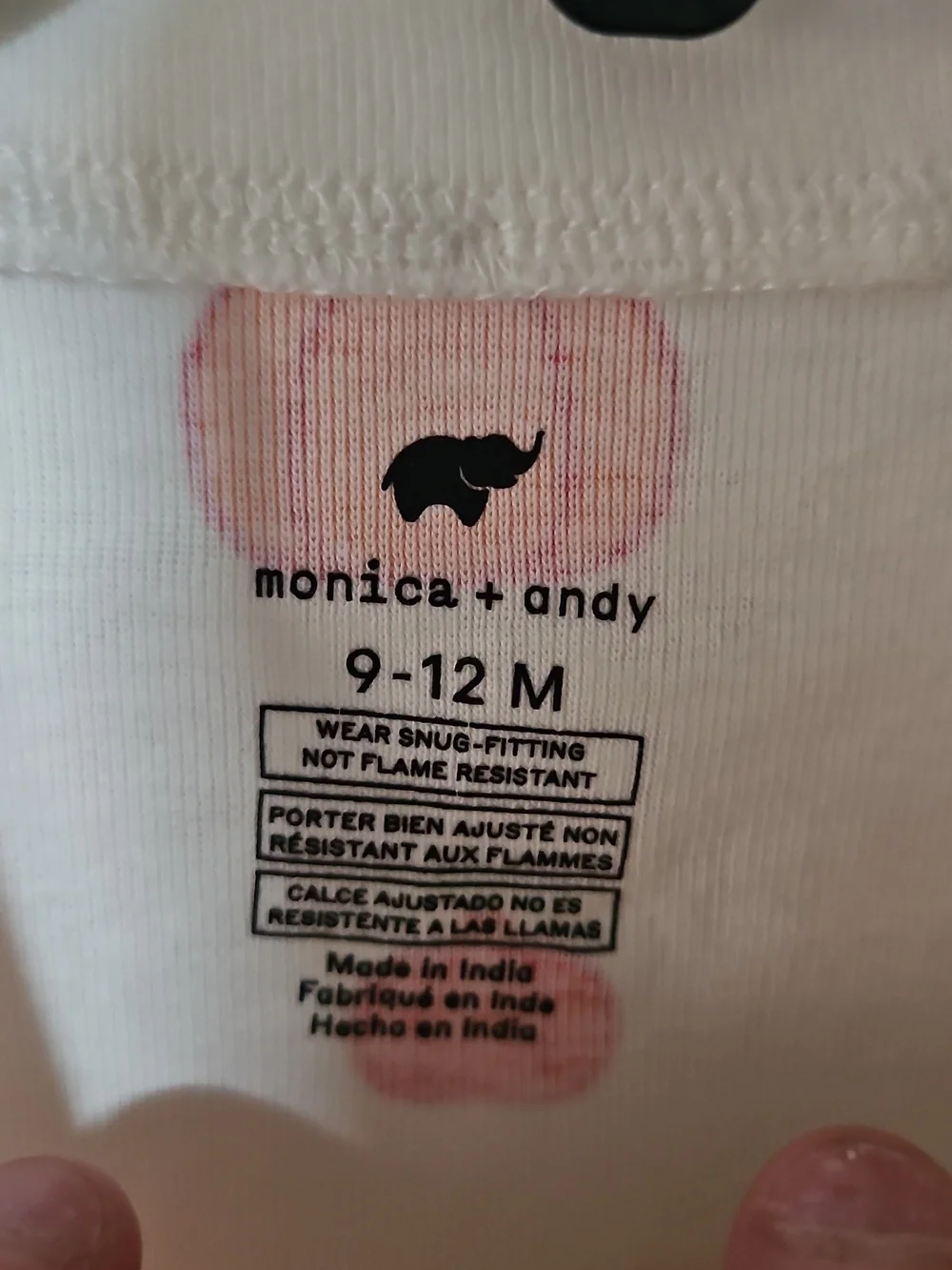 MONICA + ANDY One Piece Baby Pajamas: CREAM/PUMPKIN: NEW WITH TAGS: 9-12 MTH